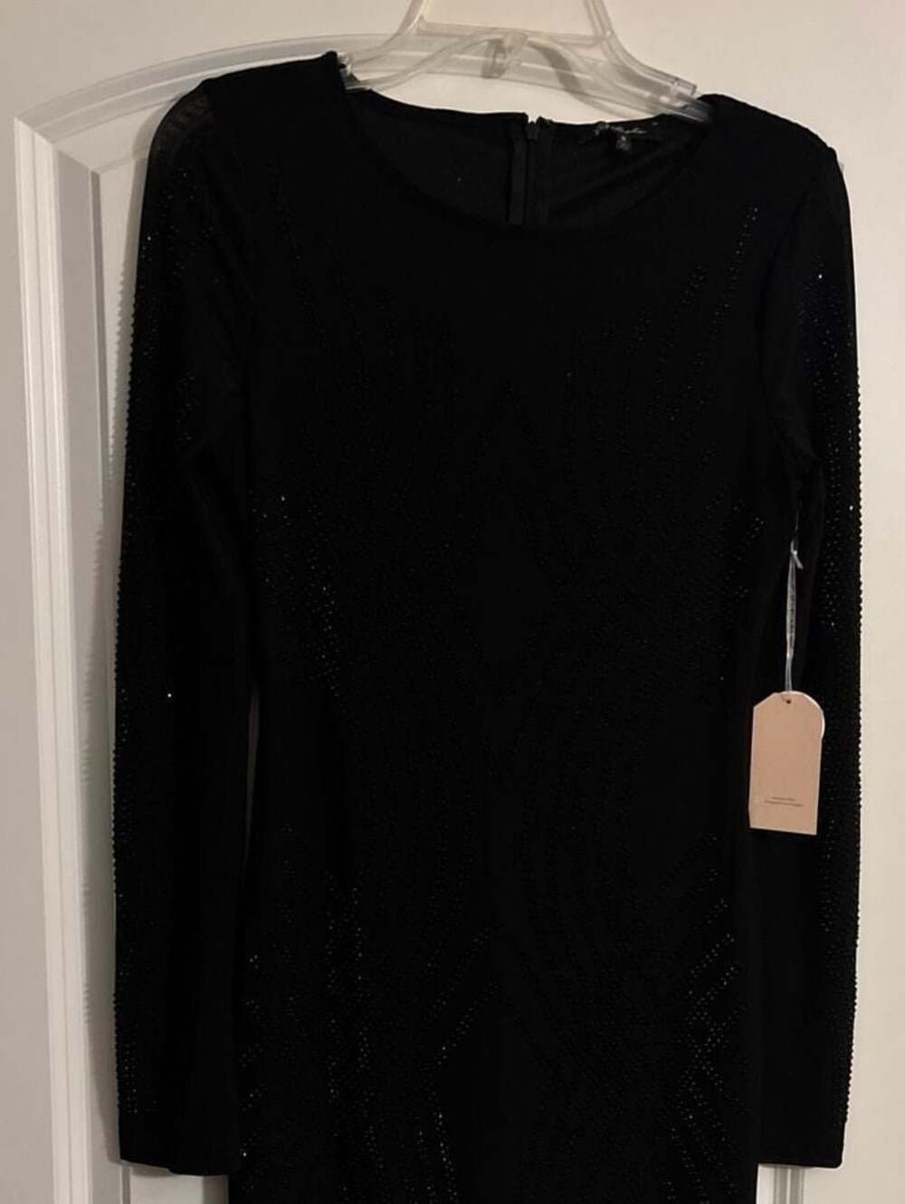 Black biashe sequined dress size medium. Mesh...